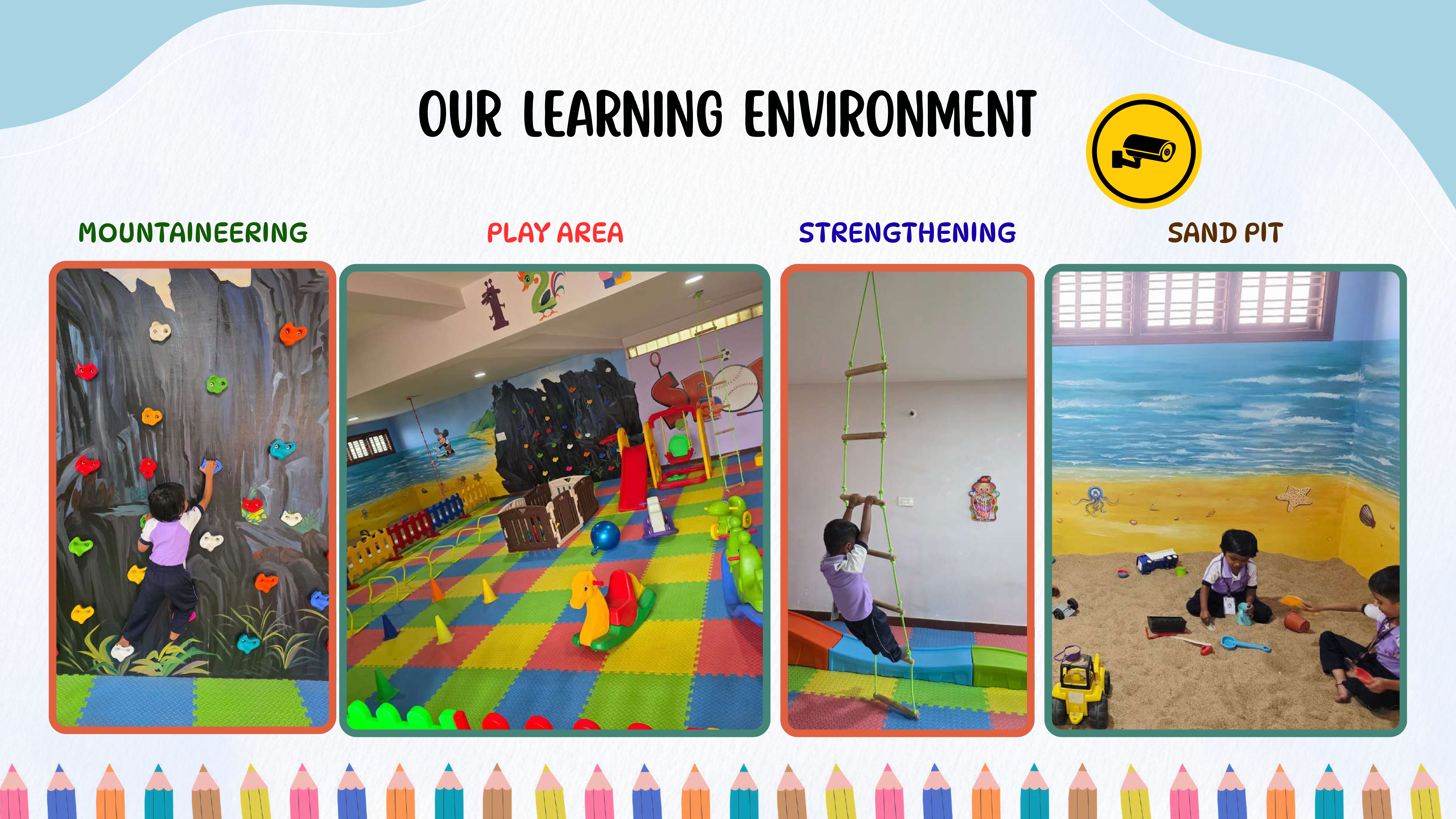 Children climbing in adventure zone